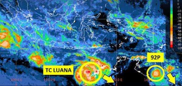 Siklon Tropis Luana Terdeteksi, BMKG: Waspada Hujan Lebat dan Gelombang Tinggi 6 Meter