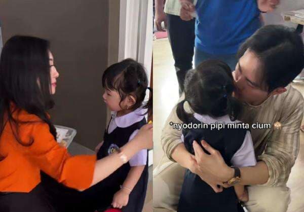 Viral, Ekspresi Batita Saat Dijemput Mama vs Papa