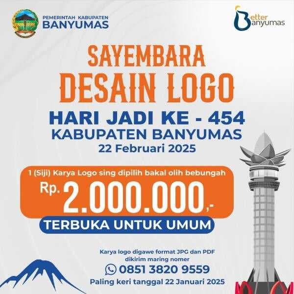 Sambut Hari Jadi Ke 454, Banyumas Gelar Sayembara Desain Logo, Ini Ketentuannya