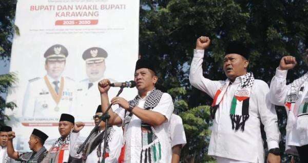 Ribuan Masyarakat Karawang Gelar Aksi Solidaritas Bela Palestina