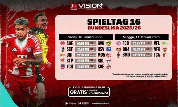 Jadwal dan Link Live Streaming Pekan 16 Bundesliga 2025-2026: Bayern Munich vs VfL Wolfsburg