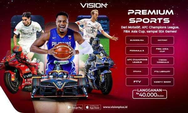 Cara Langganan VISION+ Premium Sports, Cuma Rp40rb Nonton Sport Kelas Dunia!
