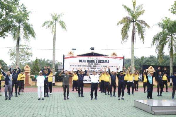 Menuju Pilkada Damai, Kapolres Ajak Semua Paslon Bupati - Wabup  Siak Olahraga Bersama