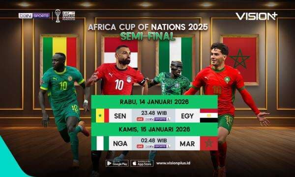 Jadwal Semifinal Piala Afrika 2025: Senegal vs Mesir, Nigeria Lawan Maroko