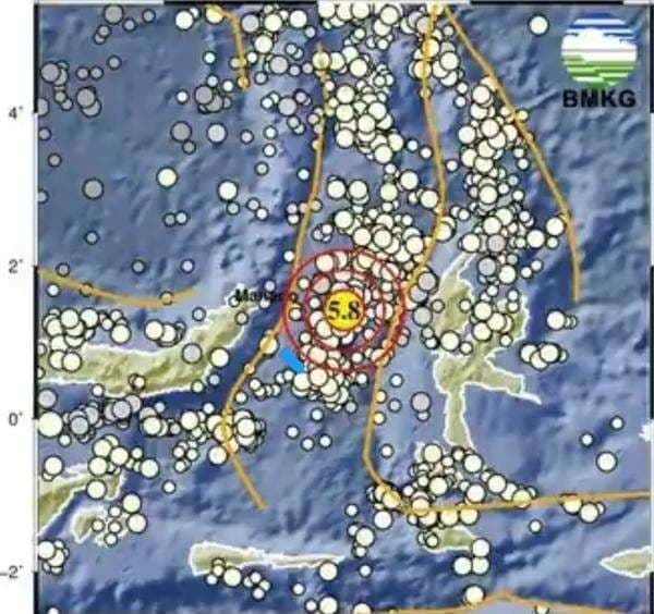 Gempa M5,8 Guncang Jailolo Maluku Utara, Tak Berpotensi Tsunami