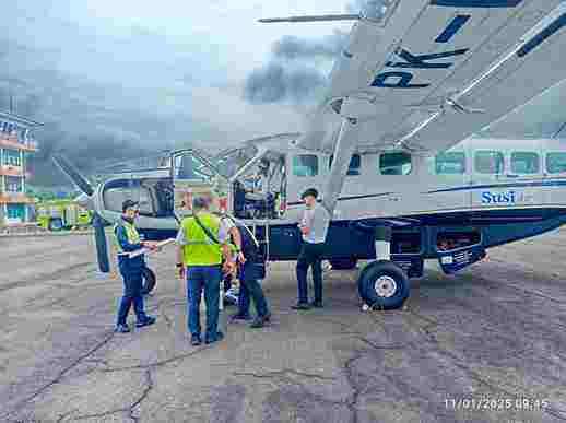 Susi Air Maskapai Pertama Awali Terbang Perdana Bandara Udara Gatot Soebroto Way Kanan