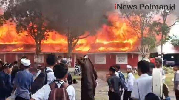 Kebakaran Hebat Asrama Pesantren di Pinrang, Satu Santri Tewas Terjebak Api