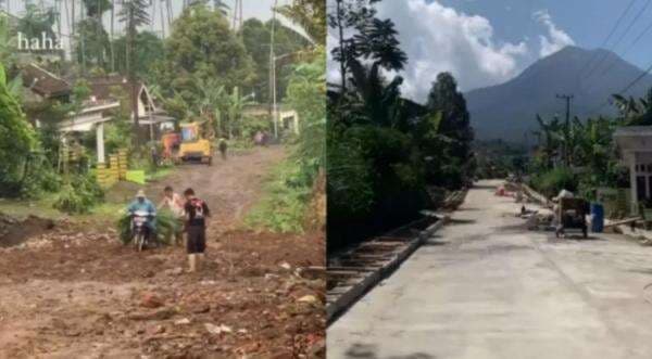 Viral, Tukang Bakso Ini Bangun Jalan yang Rusak Parah Pakai Uang Pribadi