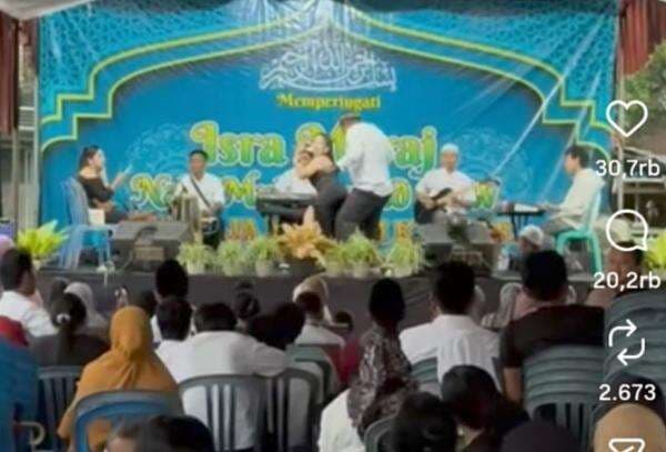 Viral Biduan Goyang Erotis di Panggung Isra Mikraj