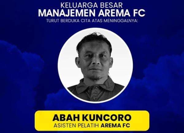 Kabar Duka, Asisten Pelatih Arema FC Kuncoro Meninggal Dunia Usai Laga Charity di Stadion Gajayana