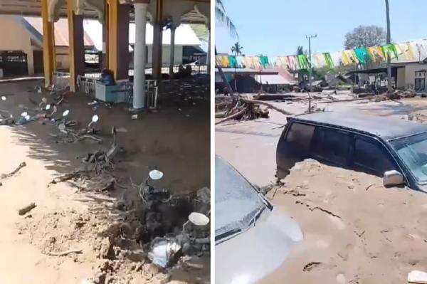 Pilu! Penampakan Puluhan Motor-Mobil Terkubur Lumpur usai Banjir Surut di Pidie Jaya Aceh