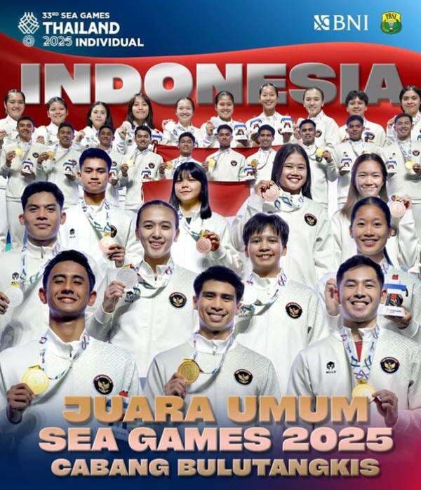 Raih 3 Emas, Tim Bulu Tangkis Indonesia Juara Umum di SEA Games 2025