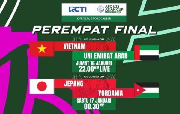 Jadwal Siaran Langsung Perempatfinal Piala Asia U-23 2026: Ada Timnas Vietnam U-23 vs UEA U-23, Live di RCTI!