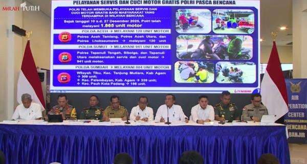 Polri Buka Layanan Servis dan Cuci Motor Gratis bagi Korban Banjir di Sumatera  