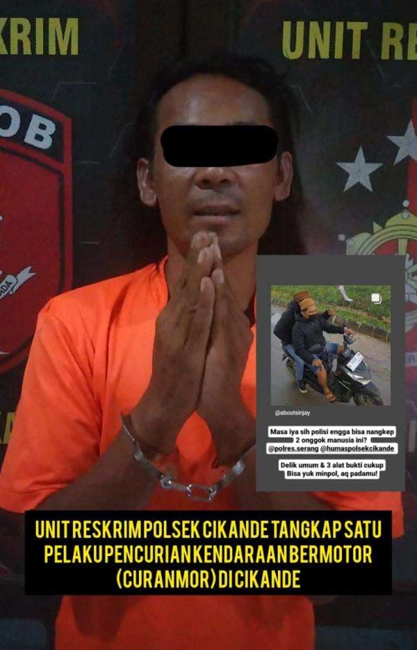 Polsek Cikande dan Polres Serang Tangkap Pelaku Curanmor, Rekannya Masih Buron