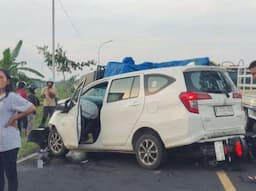 Kecelakaan 2 Mobil dan 1 Motor di Jalan Lingkar Timur Kuningan, 6 Orang Luka-luka