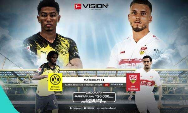 Link Live Streaming Borussia Dortmund vs VfB Stuttgart di Bundesliga 2025-2026 di Vision+, Klik di Sini!
