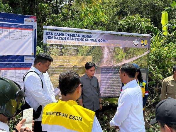 Gibran Sebut Jembatan Gantung di Gomo Nias Kebutuhan Mendesak agar 4 Desa Tak Terisolasi