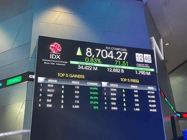 IHSG Awal Pekan Dibuka Semringah ke 8.705