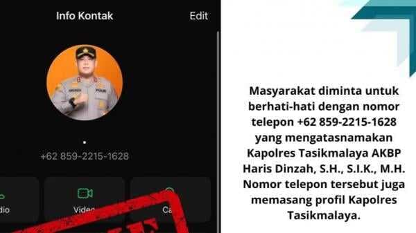 Waspada! Modus Penipuan Lewat WhatsApp Catut Nama Kapolres Tasikmalaya