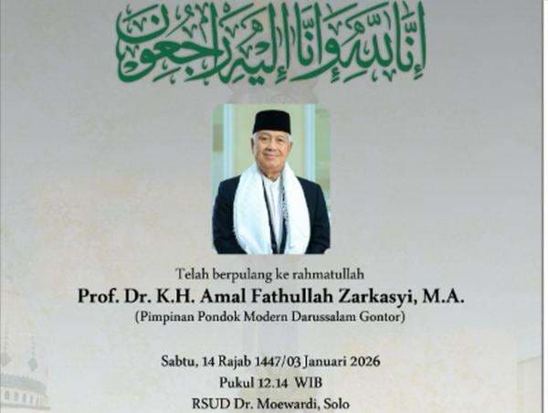 Pimpinan Ponpes Modern Gontor KH Amal Fathullah Zarkasyi Wafat
