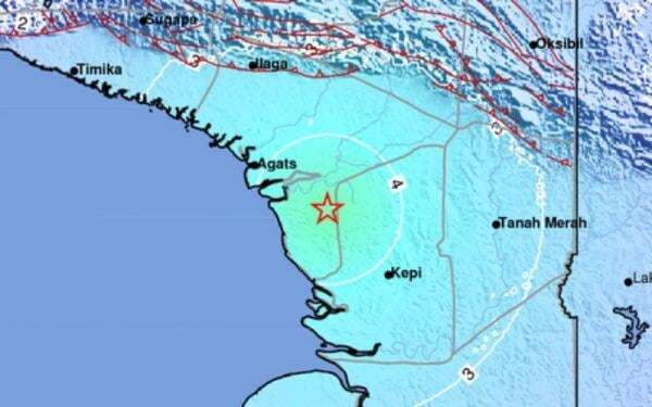 Gempa Bumi Magnitudo 5,9 Guncang Asmat Papua, Pusat Getaran di Darat Gempa Bumi Magnitudo 5,9 Guncang Asmat Papua, Pusat Getaran di Darat