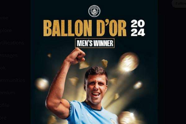 Kejutan! Rodri Raih Trofi Ballon dOr 2024, Singkirkan Vinicius Jr hingga Erling Haaland