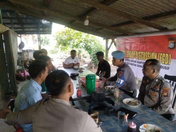 Membangun Kesadaran Masyarakat Demi Jaga Situasi Aman dan kondusif, Polsek Sungai Sembilan Gelar FGD