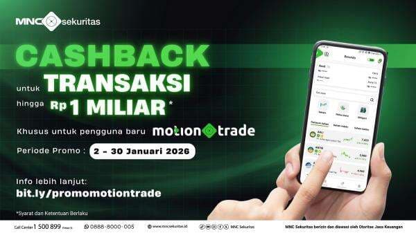 Jangan Lewatkan Cashback untuk Transaksi Saham hingga Rp1 Miliar di MotionTrade!