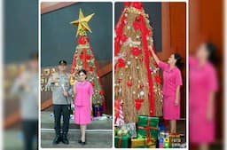 Kreativitas Unik, Pohon Natal dari Jerami Hadirkan Nuansa Berbeda di Perayaan Natal