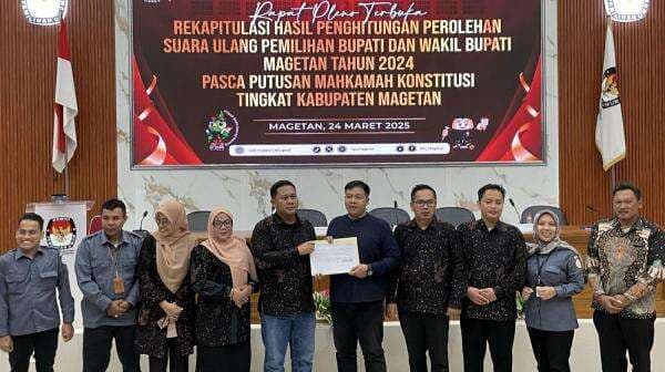 Hasil Rekapitulasi PSU Pilkada Magetan, Paslon NIAT Tetap Unggul