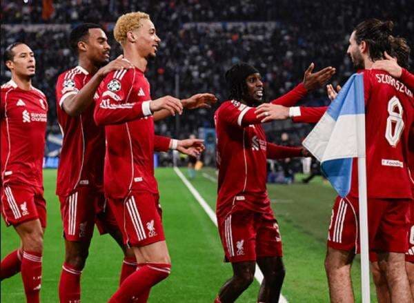 Hasil Liga Champions 2025-2026 Semalam: Marseille 0-3 Liverpool, Slavia Praha 2-4 Barcelona