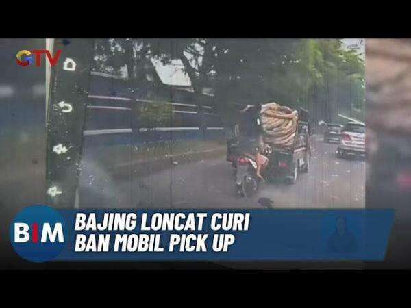 Aksi Bajing Loncat di Medan Terekam Kamera, Curi Ban dari Mobil Bak Terbuka