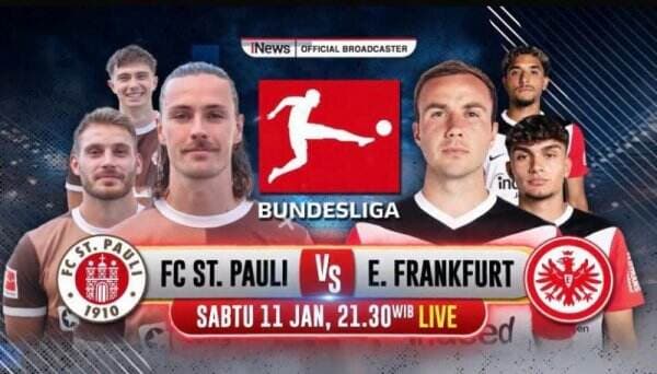 Jadwal Bundesliga Malam Ini di iNews TV: St Pauli Vs Eintracht Frankfurt