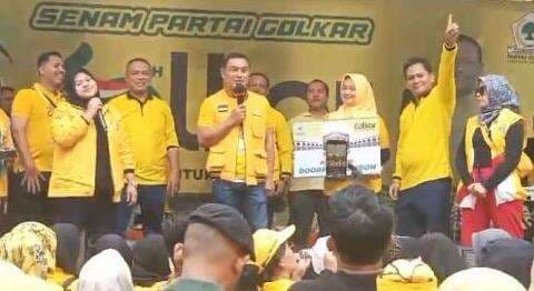 DPD Golkar Tangerang Pecahkan Rekor Muri dengan Senam Sehat, Mad Romli Senang Golkar Solid   