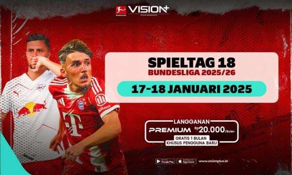 Jadwal dan Link Live Streaming Pekan Ke-18 Bundesliga 2025-2026: RB Leipzig vs Bayern Munich, Hamburg SV vs Borussia Monchengladbach!
