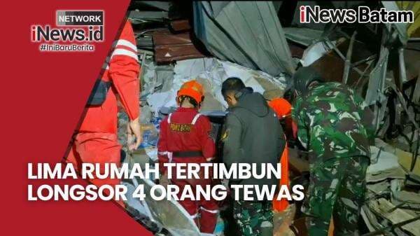 Lima Rumah Tertimbun Longsor 4 Orang Tewas