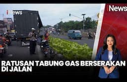 Besi Penyangga Truk Patah, Ratusan Tabung Elpiji 3 Kg Berserakan ke Jalan