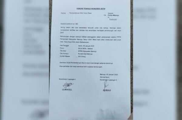 Beredar Surat, Besok Forum Tenaga Honorer Aktif Akan Gelar Aksi Unjuk Rasa di Mamuju