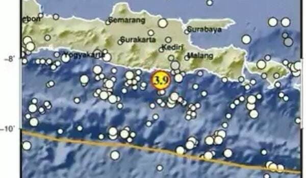 Gempa M3,9 Guncang Kabupaten Blitar Jatim