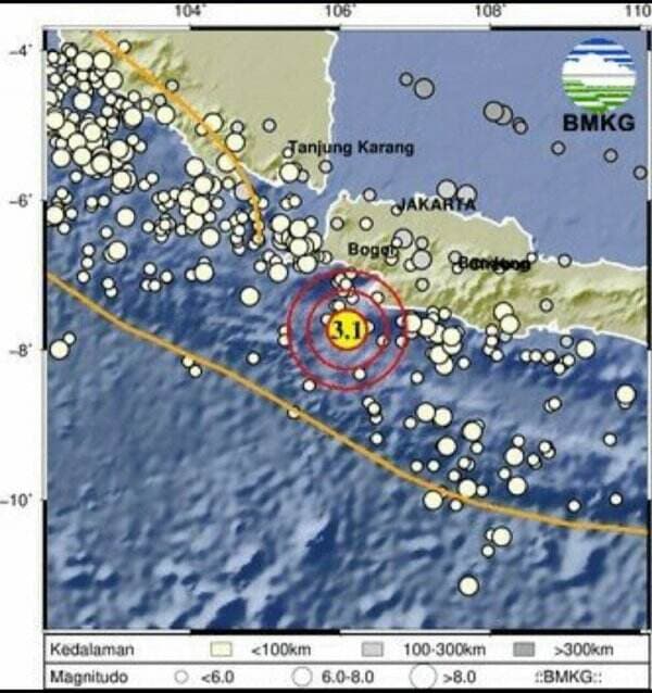 Gempa M3,1 Guncang Bayah Banten&nbsp;