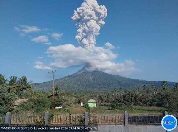 Sore Ini, Gunung Lewotobi Laki-Laki Meletus Luncurkan Abu Vulkanik 1.200 Meter