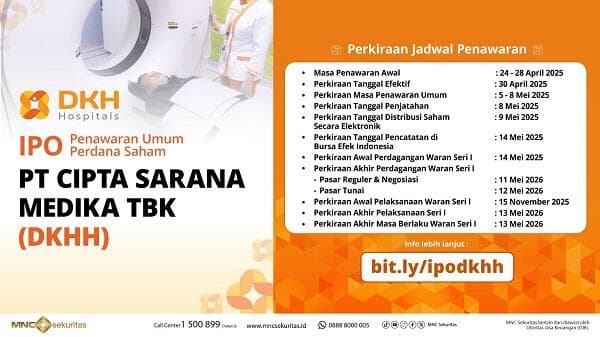 IPO, Cipta Sarana Medika Tawarkan Harga Rp100-Rp132 IPO, Cipta Sarana Medika Tawarkan Harga Rp100-Rp132