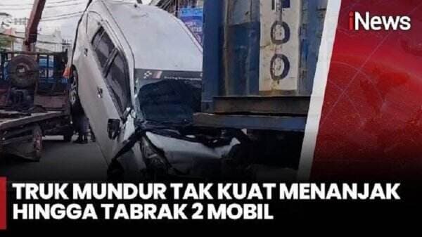 Kecelakaan Beruntun di Medan, Truk Mundur Tak Kuat Menanjak Tabrak 2 Mobil