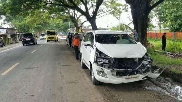 Kecelakaan Beruntun di Ngawi, 4 Mobil dan 1 Bus Tabrakan gegara Pemotor Jatuh