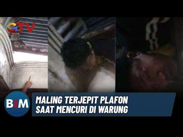 Maling Terjepit di Plafon dan Ditemukan dalam Kondisi Lemas Maling Terjepit di Plafon dan Ditemukan dalam Kondisi Lemas