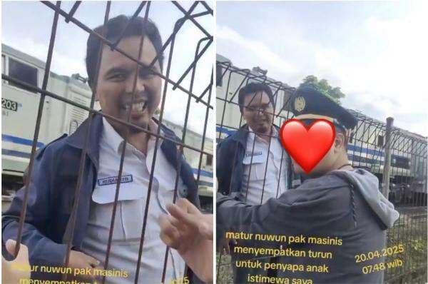 Viral Momen Haru Masinis Rela Turun Kereta demi Menyapa Anak Istimewa, Banjir Pujian!