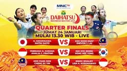 MNCTV Tayangkan Aksi 2 Wakil Tanah Air di Perempat Final Indonesia Masters 2025 Hari Ini