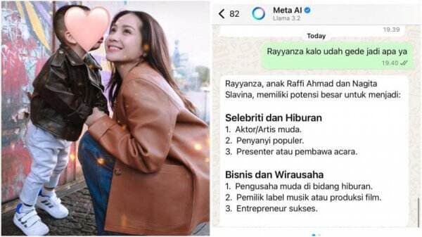 Nagita Slavina Ikutan Tren Meta AI WhatsApp, Tanya Nasib Rayyanza hingga Jenis Kelamin Anak Keempat