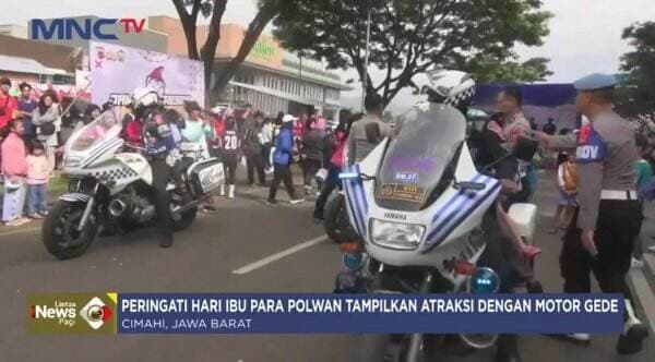 Peringati Hari Ibu, Polwan Cimahi Unjuk Kebolehan dengan Motor Gede